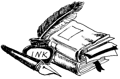 Meine Liebe zu Texten als Tuschezeichnung