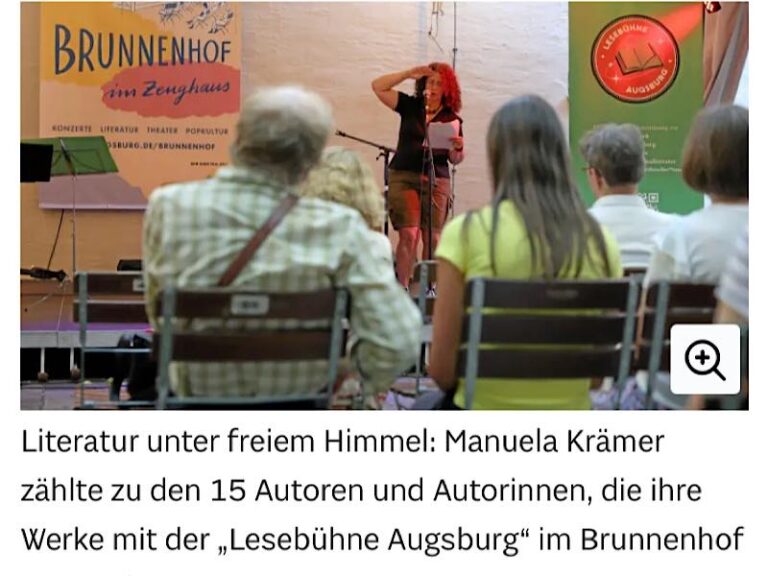 Zum ersten Mal in Augsburg auf der Bühne und gleich in der Zeitung!